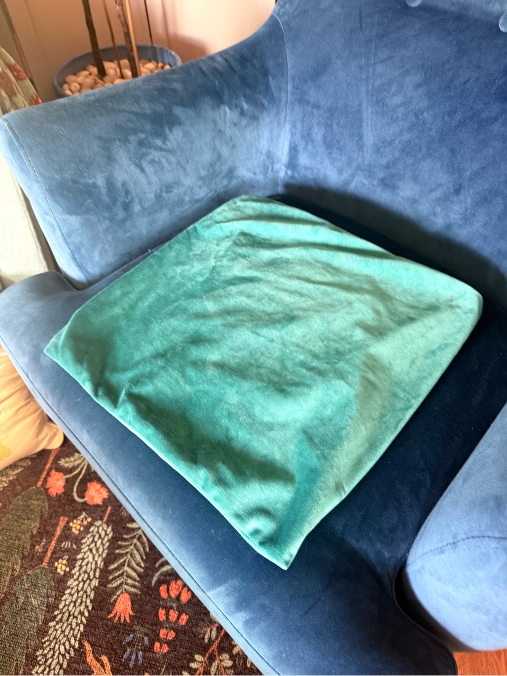 Teal Velvet Throw Pillow Cover